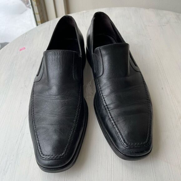 Bruno Magli Raging Black Leather Slip-On Loafers, Handmade in Italy, Size 10 - Picture 8 of 9